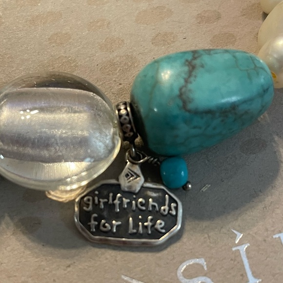 Silpada Turquoise Charm Girlfriends’ 2011 conference Stretch Bracelet - Picture 3 of 16